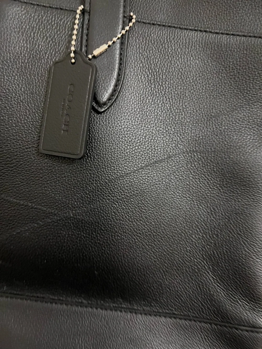 Coach Black Leather Laptop Brief with Shoulder Strap